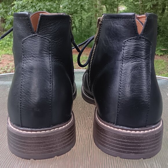 Men's Aston Grey Lollan Black Leather Ankle Boots Size 10.5 M - Picture 10 of 12